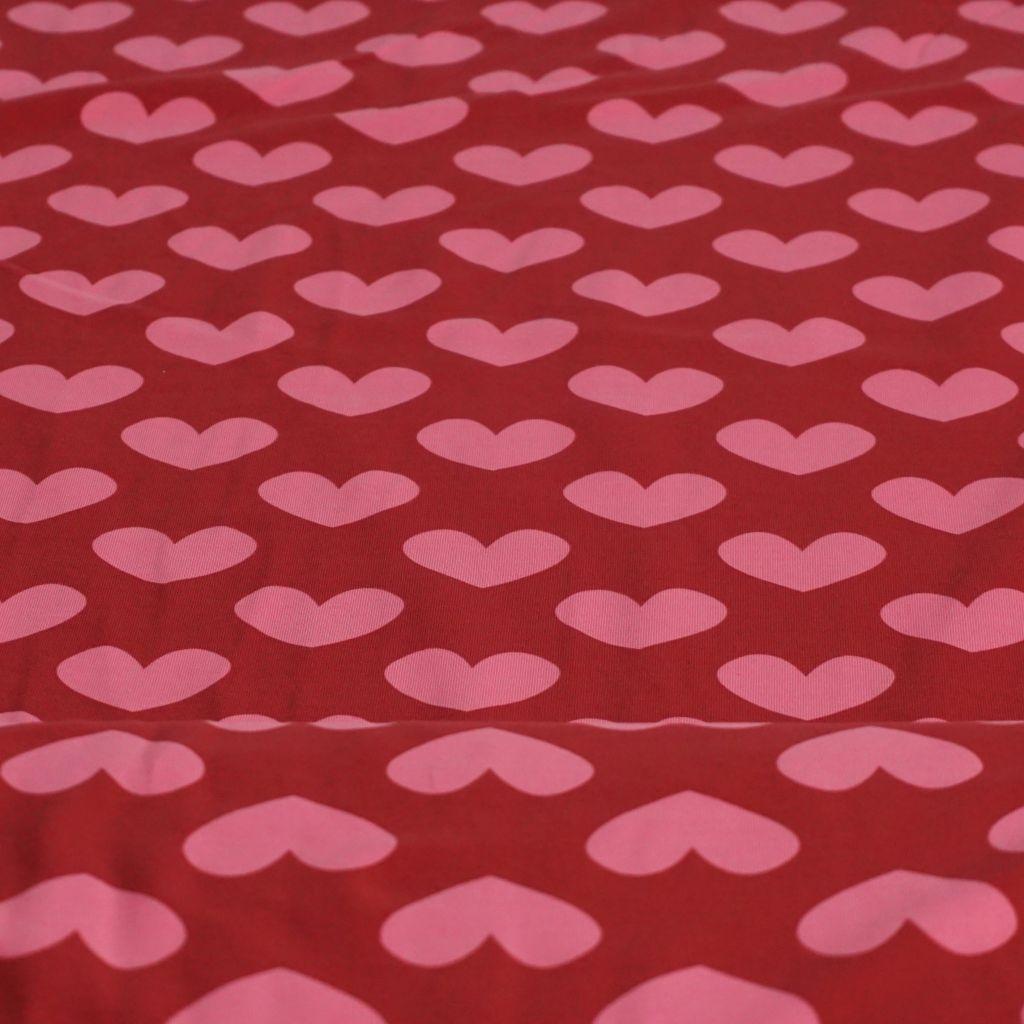 Baumwolljersey Herzen rosa rot